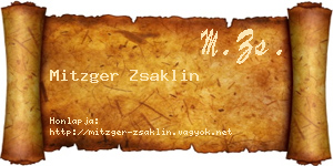 Mitzger Zsaklin névjegykártya